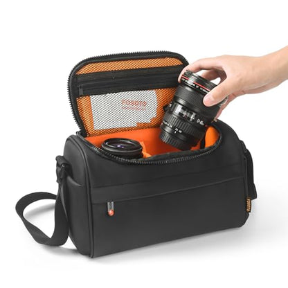 FOSOTO DSLR Camera Bag,Single Shoulder Crossbody Bag Camera Case Compatible for Canon T7 T8 SL3 60D 650D 700D Nikon D5100 D90 D7200 Sony Olympus SLR Mirrorless Cameras and Lenses Water Resistant - FOSOTOFOSOTO DSLR Camera Bag,Single Shoulder Crossbody Bag Camera Case Compatible for Canon T7 T8 SL3 60D 650D 700D Nikon D5100 D90 D7200 Sony Olympus SLR Mirrorless Cameras and Lenses Water Resistant