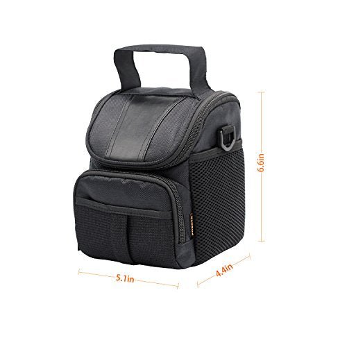 FOSOTO Waterproof (with Rain Cover) Black Camera Case Bag Compatible for Canon EOS M10 M6 M2 Mrak II M50 M100 Rebel T3i T4i T5 SL1, Nikon P600 D3300 D3400 D5100 D5300 D7200,Sony RX10M3,Olympus EM10