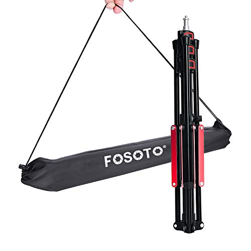 FOSOTO Photography 75" Trépied d'éclairage super léger en alliage d'aluminium Pieds inversés pour anneaux lumineux Réflecteurs Softbox Parapluies Arrière-plans Studio vidéo avec sac de transport