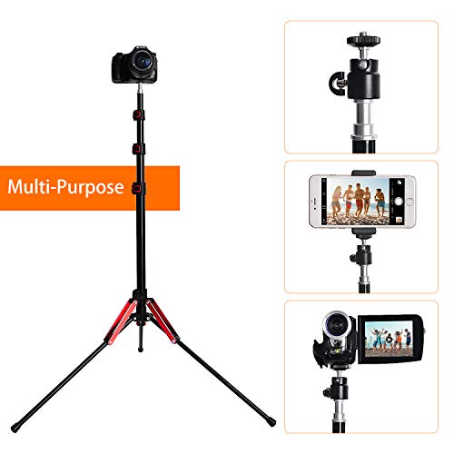 FOSOTO Photography 75" Trépied d'éclairage super léger en alliage d'aluminium Pieds inversés pour anneaux lumineux Réflecteurs Softbox Parapluies Arrière-plans Studio vidéo avec sac de transport