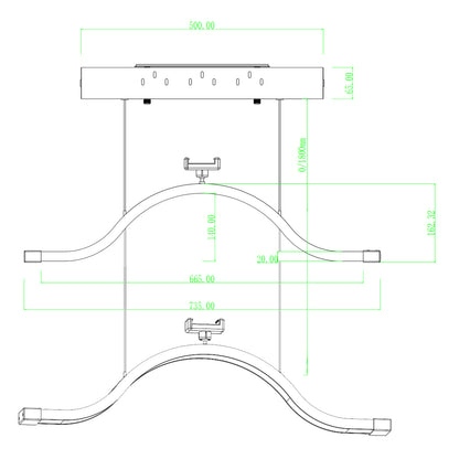 Fosoto 45W Ceiling-Mounted Retractable LED Beauty Light with Wireless Remote, Shadow-Free Lighting for Lash & Facial Professionals