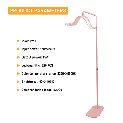 Fosoto Y13 Floor lashes Lamp  45W 29INCH LED Cloud Half Moon Light for Makeup, Lash, Photography & Live Streaming