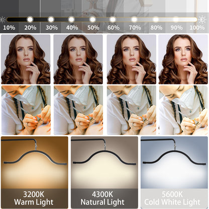 Fosoto FT-Y17 29'' LED Lash Light with Magnetic Remote & Tray, 45W Half Moon Floor Lamp for Eyelash, Makeup & Tattoo