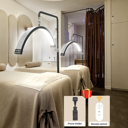 Fosoto 28inch Multifunctional Ring Light Half Moon LED Lamp with remote control Floor Video Fill Light for Beauty Salon Makeup