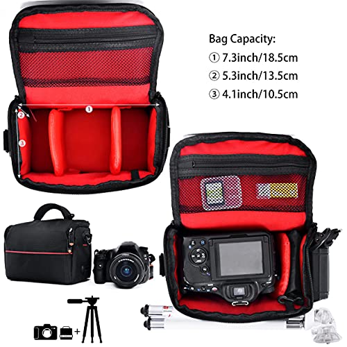 FOSOTO Compact Camera Shoulder Bag Case with Waterproof Rain Cover Compatible - FOSOTOFOSOTO Compact Camera Shoulder Bag Case with Waterproof Rain Cover Compatible