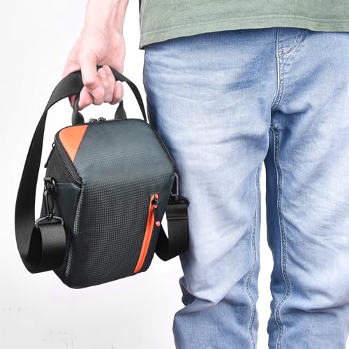 FOSOTO Camera Insert Bag Compact Shoulder Crossbody Case Compatible for Fujifilm X-T30 X-T20 XF10 Canon EOS M100 M50 M6 Sony a6000 Mirrorless Camera