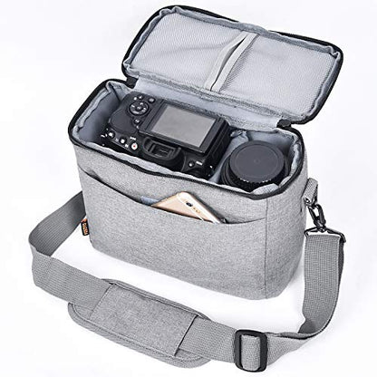 FOSOTO Camera Bag Case with Waterproof Rain Cover Compatible for Nikon D3500 D5600 D7500 D610 Canon EOS 4000D 2000D SL3 T7 M50 M6 SX530 Fujifilm X - T20,Grey - FOSOTOFOSOTO Camera Bag Case with Waterproof Rain Cover Compatible for Nikon D3500 D5600 D7500 D610 Canon EOS 4000D 2000D SL3 T7 M50 M6 SX530 Fujifilm X - T20,Grey