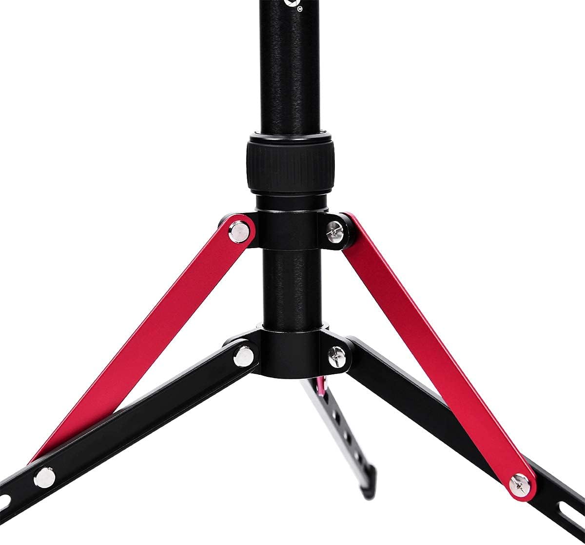 Trípode para fotografía FOSOTO de 6,3 pies, soporte de luz de aleación de aluminio compatible con cámaras digitales, estudio fotográfico, anillo de luz, reflector, softbox pequeño, flash, paraguas, soporte de luz con tornillo de 1/4 
