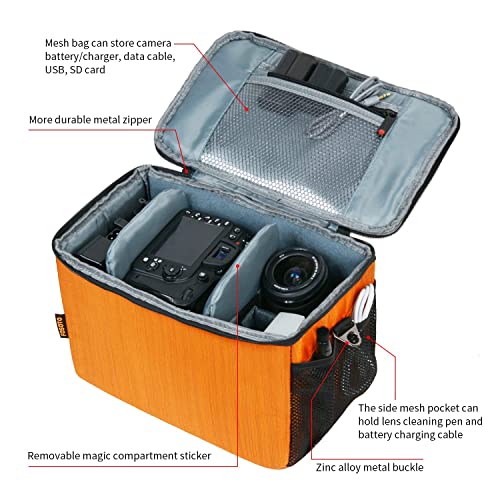 FOSOTO DSLR Camera Shoulder Crossbody Bag Compatible for Canon EOS Rebel T8i T6 T7 T100 SL3 80D 850D 2000D Nikon D850 D7500 D5600 D3500 D60 SLR Pentax K - 3 Mark III K - 70 and Lenses Messenger Bag - FOSOTOFOSOTO DSLR Camera Shoulder Crossbody Bag Compatible for Canon EOS Rebel T8i T6 T7 T100 SL3 80D 850D 2000D Nikon D850 D7500 D5600 D3500 D60 SLR Pentax K - 3 Mark III K - 70 and Lenses Messenger Bag
