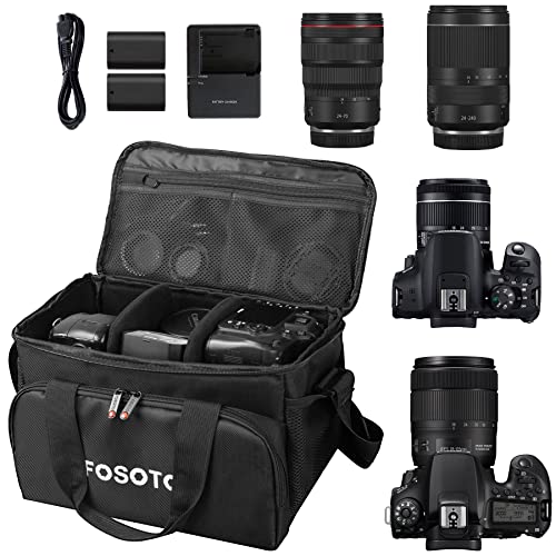 FOSOTO Large Capacity Photography Camera Bag Video Camera Camcorder Bag Case Compatible with Canon Vixia HF G50 EOS 80D 90D 6D Mark II Panasonic HC-X1500 HC-X2000 Sony HDR-CX900 DSLR SLR Camera