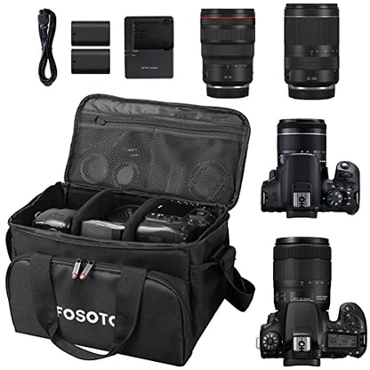 FOSOTO Large Capacity Photography Camera Bag Video Camera Camcorder Bag Case Compatible with Canon Vixia HF G50 EOS 80D 90D 6D Mark II Panasonic HC - X1500 HC - X2000 Sony HDR - CX900 DSLR SLR Camera - FOSOTOFOSOTO Large Capacity Photography Camera Bag Video Camera Camcorder Bag Case Compatible with Canon Vixia HF G50 EOS 80D 90D 6D Mark II Panasonic HC - X1500 HC - X2000 Sony HDR - CX900 DSLR SLR Camera
