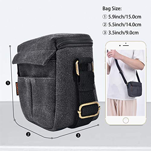 FOSOTO Camera Case Bag for Canon PowerShot SX740 SX540 G7X G9X Mark II Sony a6000 a6100 a6400 A6500 RX100 DSC-W830 W800 Panasonic Lumix GX85 Fujifilm XE3 Nikon L340 L31 J5 Mirrorless Cameras