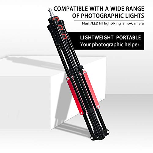 FOSOTO Photography 75" Trépied d'éclairage super léger en alliage d'aluminium Pieds inversés pour anneaux lumineux Réflecteurs Softbox Parapluies Arrière-plans Studio vidéo avec sac de transport