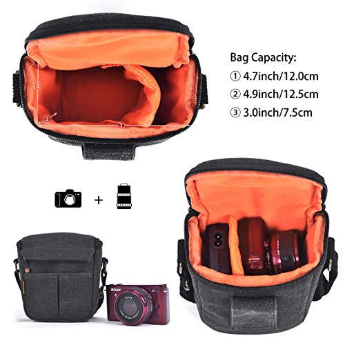 FOSOTO Camera Case Bag for Canon PowerShot SX740 SX540 G7X G9X Mark II Sony a6000 a6100 a6400 A6500 RX100 DSC-W830 W800 Panasonic Lumix GX85 Fujifilm XE3 Nikon L340 L31 J5 Mirrorless Cameras