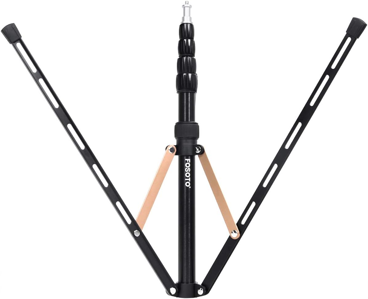 FOSOTO Support d'éclairage 16,7-75,3 pouces en alliage d'aluminium pour photographie, compatible avec le montage de réflecteurs de lumière stroboscopique, boîte à lumière annulaire, monobloc, support photographique avec sac de transport 