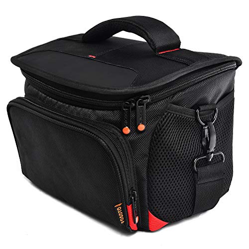 FOSOTO Shockproof DSLR Camera Shoulder Bag Case Compatible for Canon EOS T5i T6 T7i 5D 6D, Nikon D3400 D5600 D7200 D750 D610, Sony A99 Olympus Fujifilm Pentax