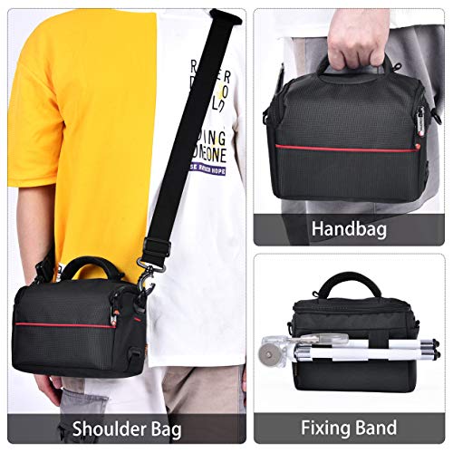 FOSOTO Compact Camera Shoulder Bag Case with Waterproof Rain Cover Compatible - FOSOTOFOSOTO Compact Camera Shoulder Bag Case with Waterproof Rain Cover Compatible