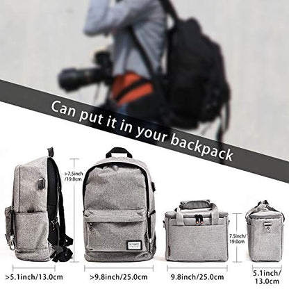 FOSOTO Camera Bag Case with Waterproof Rain Cover Compatible for Nikon D3500 D5600 D7500 D610 Canon EOS 4000D 2000D SL3 T7 M50 M6 SX530 Fujifilm X - T20,Grey - FOSOTOFOSOTO Camera Bag Case with Waterproof Rain Cover Compatible for Nikon D3500 D5600 D7500 D610 Canon EOS 4000D 2000D SL3 T7 M50 M6 SX530 Fujifilm X - T20,Grey
