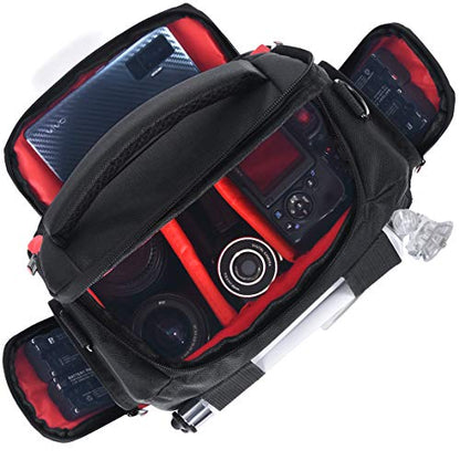 FOSOTO DSLR Camera Shoulder Bag Case Compatible for Canon EOS Rebel T7 T6 4000D 80D 90D 6D Mark II,Nikon D3500 D3400 D5600 D60 D750,Sony SLR and Lenses (Large) - FOSOTOFOSOTO DSLR Camera Shoulder Bag Case Compatible for Canon EOS Rebel T7 T6 4000D 80D 90D 6D Mark II,Nikon D3500 D3400 D5600 D60 D750,Sony SLR and Lenses (Large)