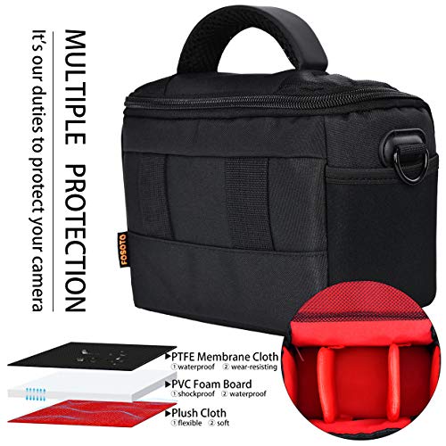 FOSOTO Compact Camera Shoulder Bag Case with Waterproof Rain Cover Compatible - FOSOTOFOSOTO Compact Camera Shoulder Bag Case with Waterproof Rain Cover Compatible