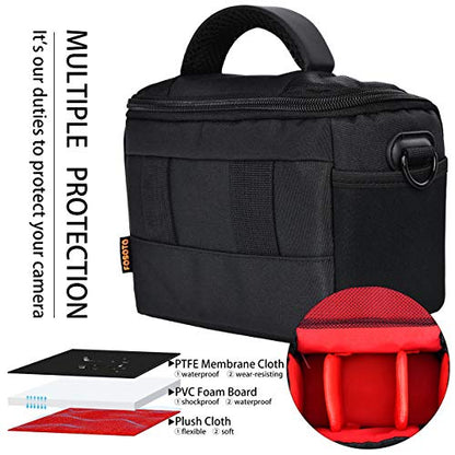 FOSOTO Compact Camera Shoulder Bag Case with Waterproof Rain Cover Compatible - FOSOTOFOSOTO Compact Camera Shoulder Bag Case with Waterproof Rain Cover Compatible