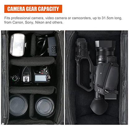 FOSOTO Large Capacity Photography Camera Bag Video Camera Camcorder Bag Case Compatible with Canon Vixia HF G50 EOS 80D 90D 6D Mark II Panasonic HC - X1500 HC - X2000 Sony HDR - CX900 DSLR SLR Camera - FOSOTOFOSOTO Large Capacity Photography Camera Bag Video Camera Camcorder Bag Case Compatible with Canon Vixia HF G50 EOS 80D 90D 6D Mark II Panasonic HC - X1500 HC - X2000 Sony HDR - CX900 DSLR SLR Camera