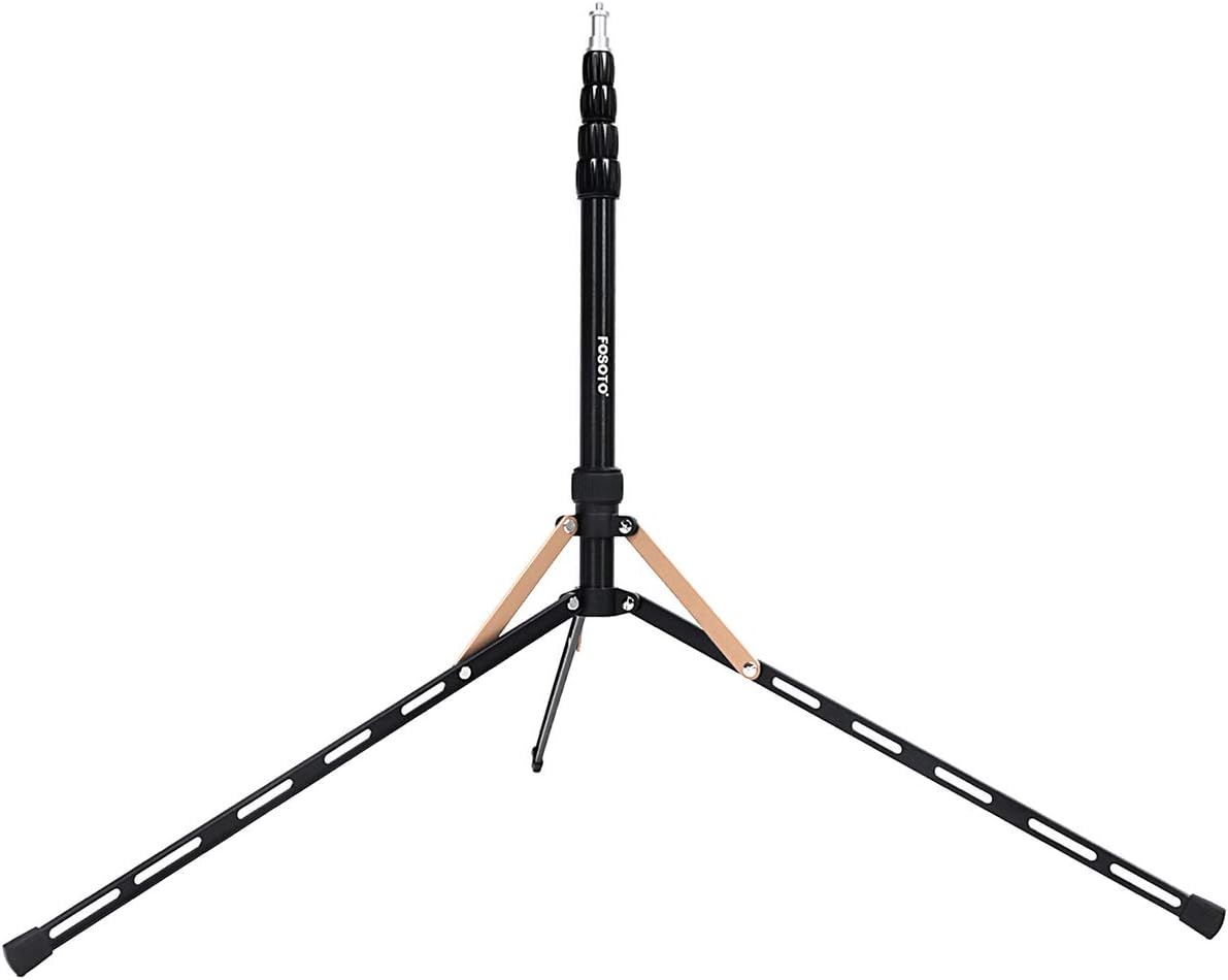 FOSOTO Support d'éclairage 16,7-75,3 pouces en alliage d'aluminium pour photographie, compatible avec le montage de réflecteurs de lumière stroboscopique, boîte à lumière annulaire, monobloc, support photographique avec sac de transport 