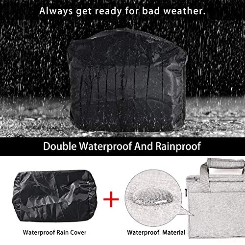 FOSOTO Camera Bag Case with Waterproof Rain Cover Compatible for Nikon D3500 D5600 D7500 D610 Canon EOS 4000D 2000D SL3 T7 M50 M6 SX530 Fujifilm X-T20,Grey
