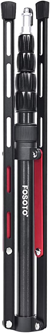 Trípode para fotografía FOSOTO de 6,3 pies, soporte de luz de aleación de aluminio compatible con cámaras digitales, estudio fotográfico, anillo de luz, reflector, softbox pequeño, flash, paraguas, soporte de luz con tornillo de 1/4 