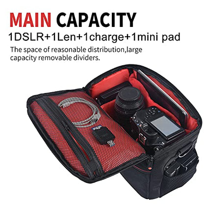 FOSOTO DSLR Camera Shoulder Bag Case Compatible for Canon EOS Rebel T7 T6 T8i SL3 T100 2000D 4000D 60D 80D 750D 90D 5D Nikon D780 D750 D610 D5600 D5300 D7500 D3500 Pentax with Waterproof Rain Cover - FOSOTOFOSOTO DSLR Camera Shoulder Bag Case Compatible for Canon EOS Rebel T7 T6 T8i SL3 T100 2000D 4000D 60D 80D 750D 90D 5D Nikon D780 D750 D610 D5600 D5300 D7500 D3500 Pentax with Waterproof Rain Cover
