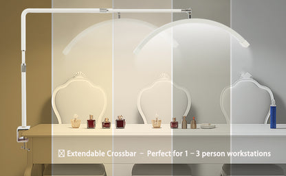 Fosoto 25inch LED Nail light Desk Lamp with Fixing clip, 3 Color Stepless Dimming Eye Protection Flexible Rotating Lamp Head for Beauty Manicure Shop