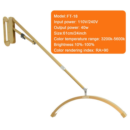 Fosoto Dimmable LED Video Light wall mount half moon light 3200K - 5600K Fill light for Beauty Salon Makeup Nail Barbershop - FOSOTOFosoto Dimmable LED Video Light wall mount half moon light 3200K - 5600K Fill light for Beauty Salon Makeup Nail Barbershop