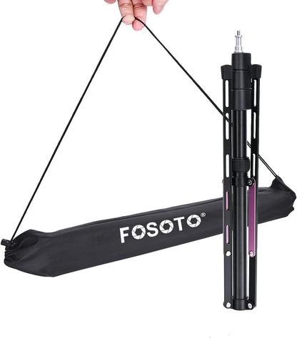 Trípode de fotografía FOSOTO para viajes, ligero, portátil, de aluminio, resistente, para viajes, con estuche de transporte, apto para cámara, anillo de luz, flash, softbox 
