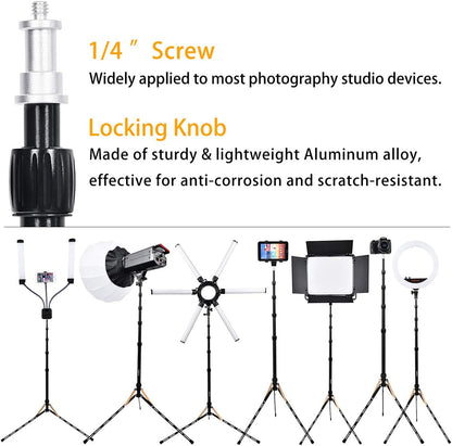 FOSOTO Light Stand 16.7-75.3 inch Aluminum Alloy Photography Tripod Stand Compatible for Mounting Strobe Light Relfector Softbox Ring Light Monolight Photographic Stand with Carry Bag