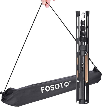 FOSOTO Light Stand 16.7-75.3 inch Aluminum Alloy Photography Tripod Stand Compatible for Mounting Strobe Light Relfector Softbox Ring Light Monolight Photographic Stand with Carry Bag