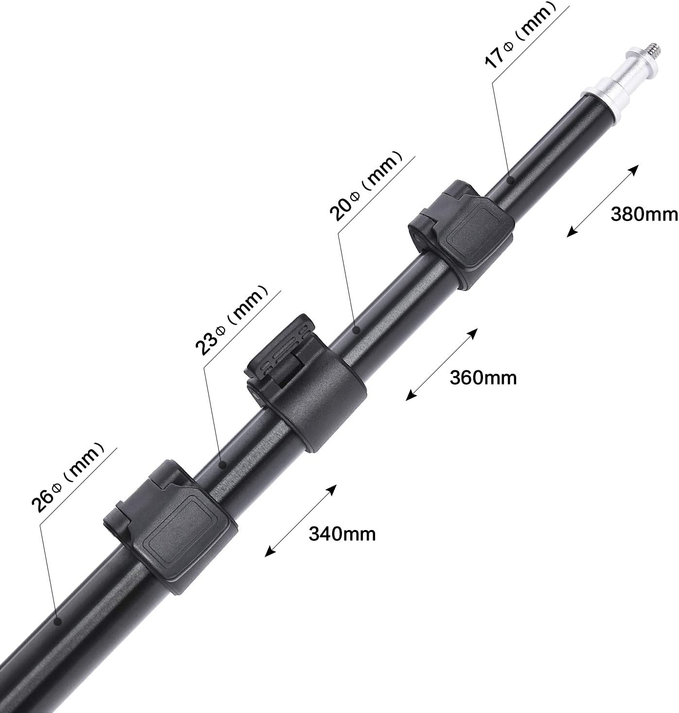 FOSOTO 75in gold Fold Tripod Light Stand