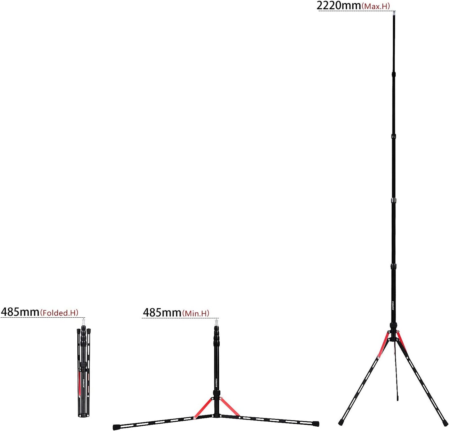 FOSOTO 7.2ft Aluminum Alloy Light Stand with Carry Bag