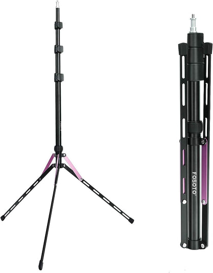 Trípode de fotografía FOSOTO para viajes, ligero, portátil, de aluminio, resistente, para viajes, con estuche de transporte, apto para cámara, anillo de luz, flash, softbox 