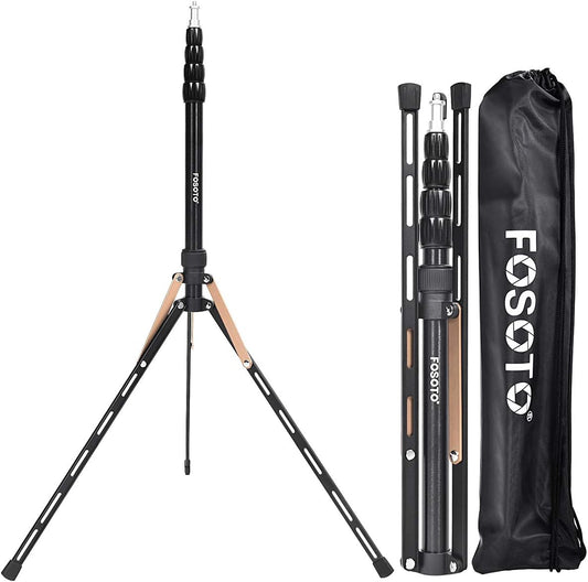 FOSOTO Light Stand 16.7-75.3 inch Aluminum Alloy Photography Tripod Stand Compatible for Mounting Strobe Light Relfector Softbox Ring Light Monolight Photographic Stand with Carry Bag