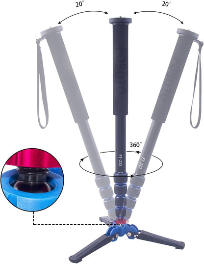 FOSOTO 65-inch Aluminium Camera Unipod Monopod with Base