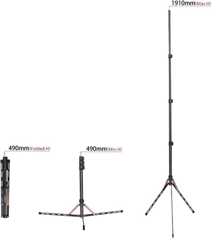 FOSOTO 75in gold Fold Tripod Light Stand