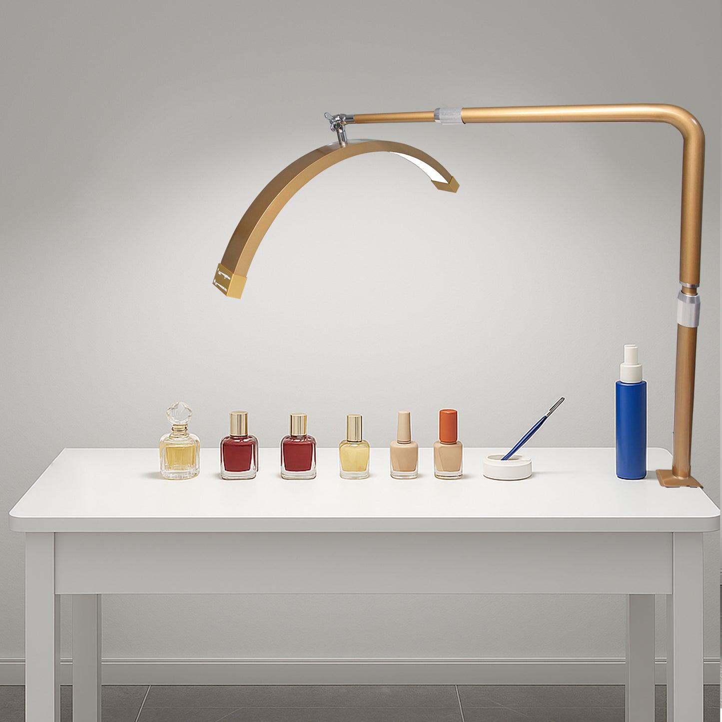 Fosoto 25inch LED Nail light Desk Lamp with Fixing clip, 3 Color Stepless Dimming Eye Protection Flexible Rotating Lamp Head for Beauty Manicure Shop