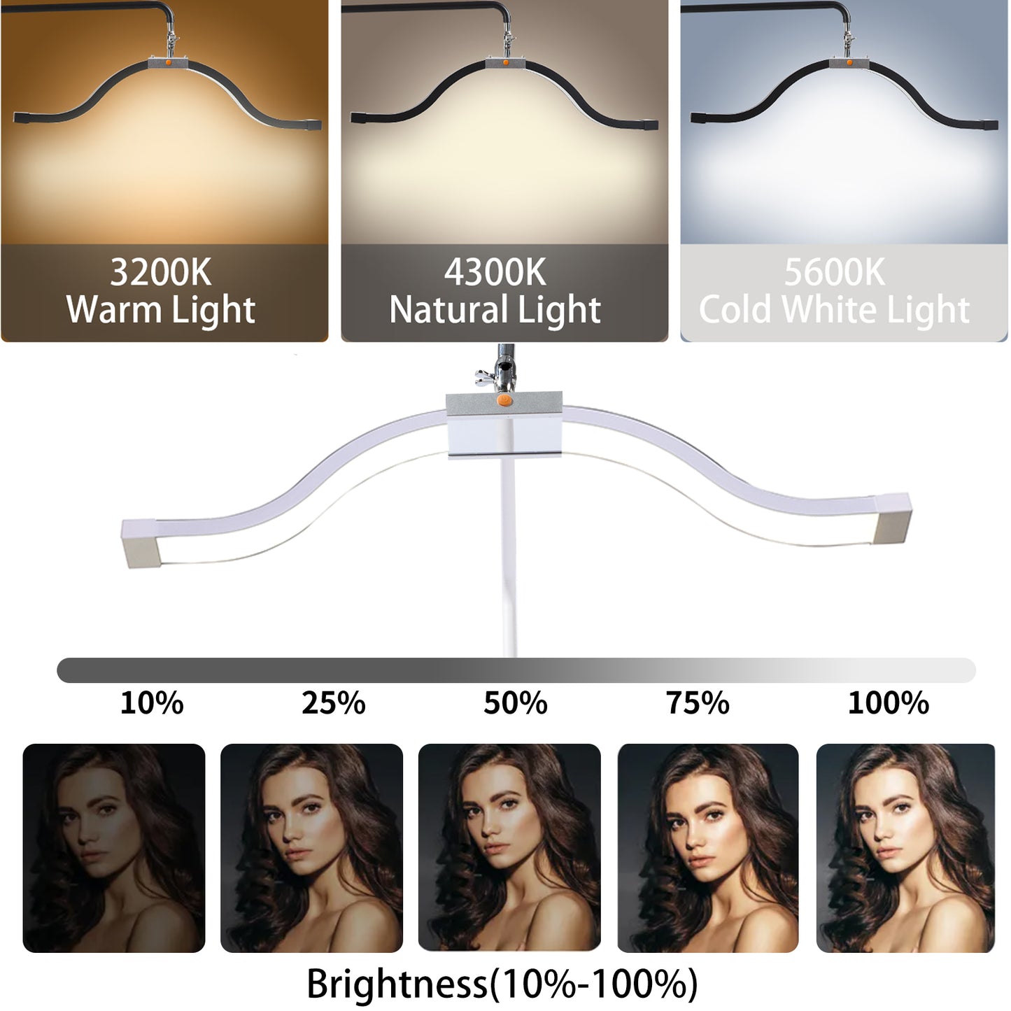 FOSOTO LED Ring Light with Mirror | 29-Inch LED Floor Stand Light |Studio-Grade Beauty Lighting System