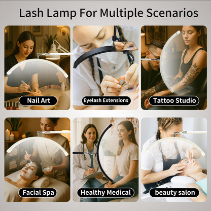 Fosoto 25inch LED Nail light Desk Lamp with Fixing clip, 3 Color Stepless Dimming Eye Protection Flexible Rotating Lamp Head for Beauty Manicure Shop