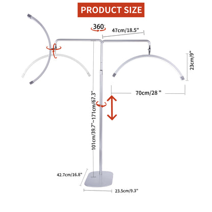 Fosoto Multifunctional Half Moon Lamp Video Ring Lash Light For Beauty Facials Salon Tatoo Live Stream Photography Photo TikTok