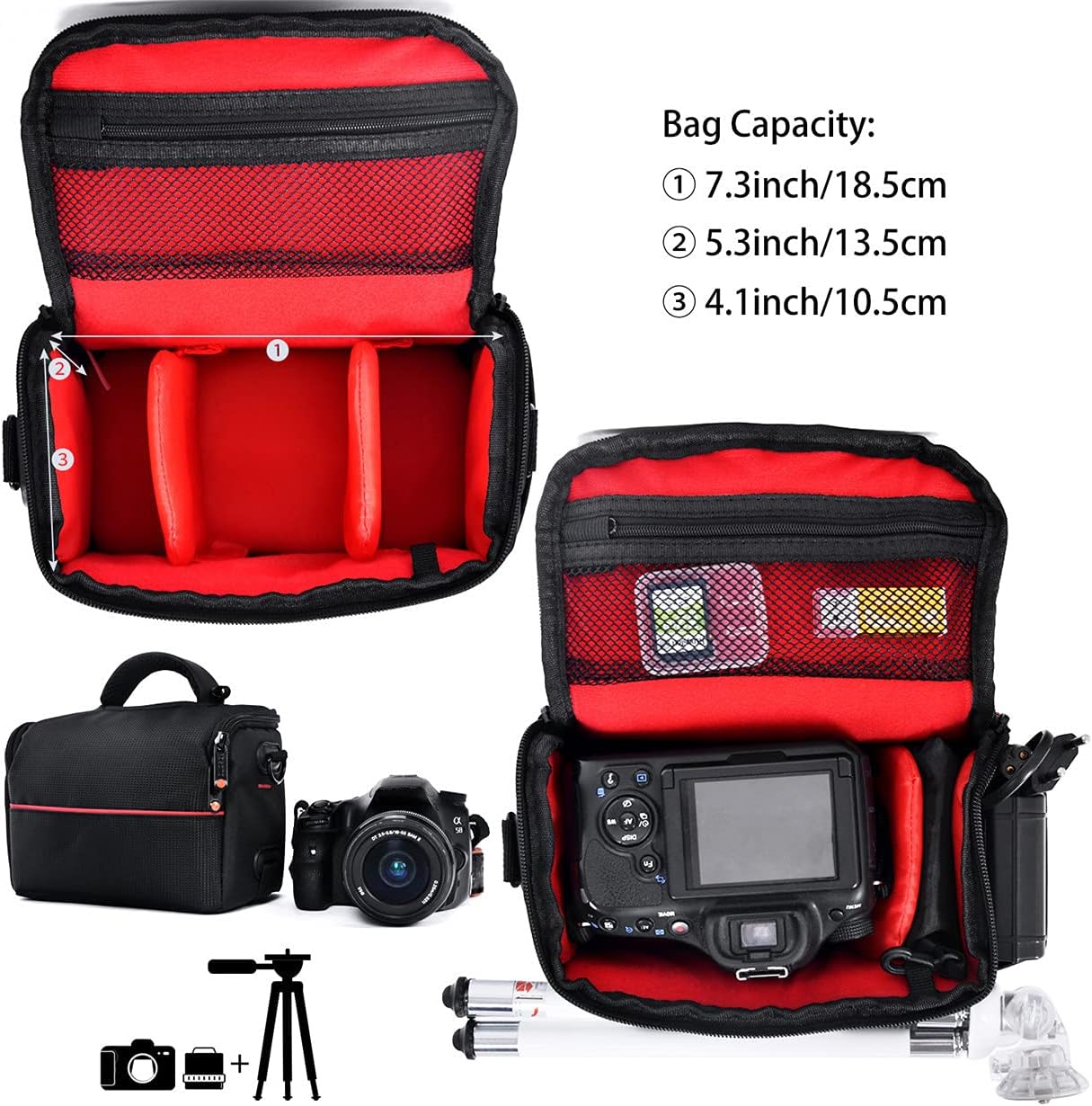 Funda de hombro para cámara compacta FOSOTO con funda impermeable para lluvia compatible con Canon EOS M50 PowerShot SX420 SX430 SX70 SX50 SX30IS Sony a6400 RX10 DSC-H300 Nikon Coolpix P900 