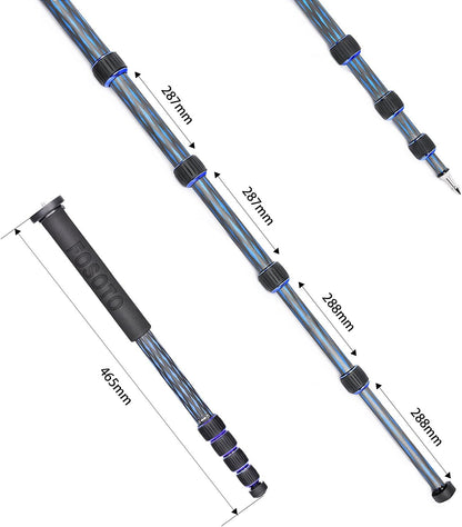 FOSOTO 65 inches Portable Carbon Fiber Monopod