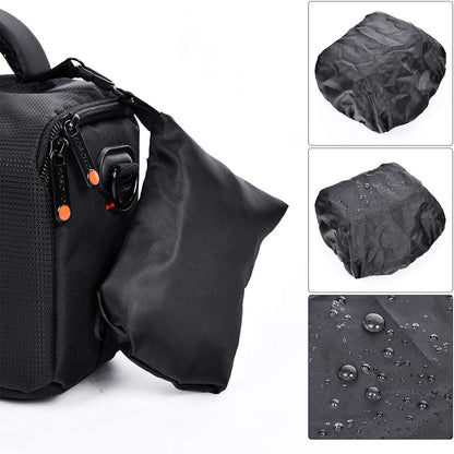 FOSOTO Compact Camera Shoulder Bag Case with Waterproof Rain Cover Compatible for Canon EOS M50 PowerShot SX420 SX430 SX70 SX50 SX30IS Sony a6400 RX10 DSC-H300 Nikon Coolpix P900