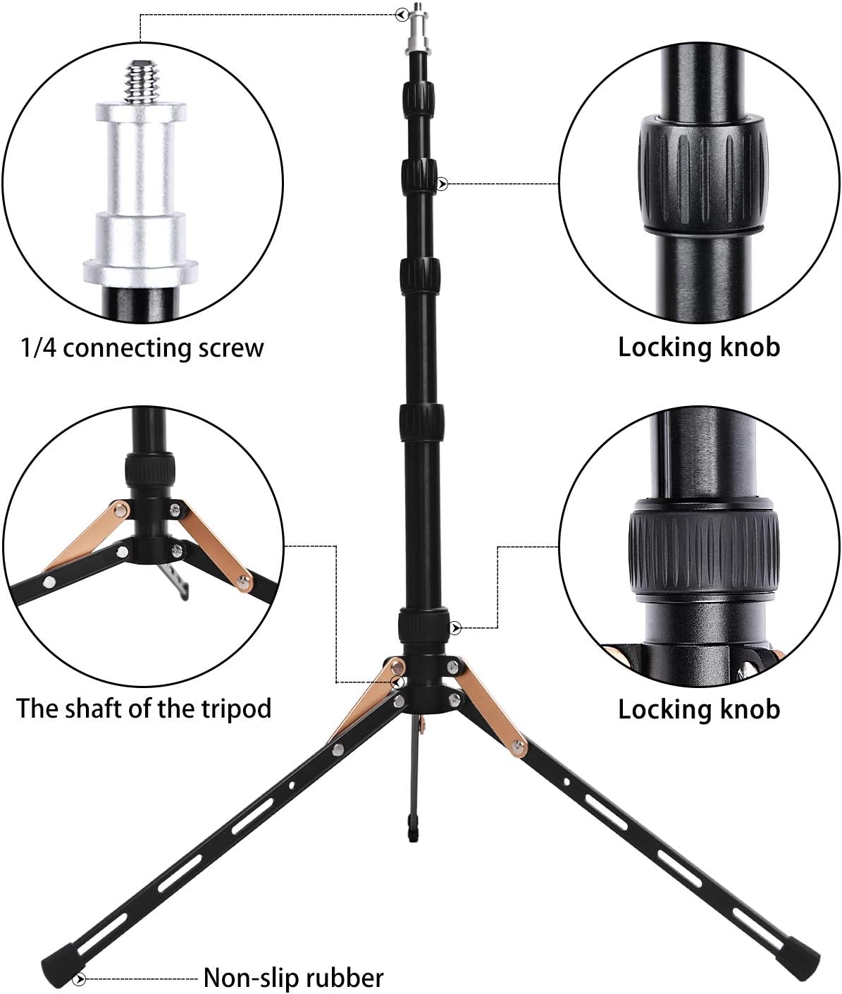 FOSOTO 48in/123cm Mini Portable Light Tripod