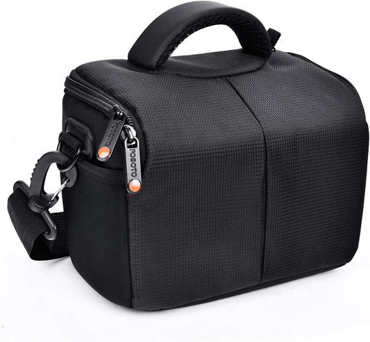 FOSOTO Compact Camera Shoulder Bag Case with Waterproof Rain Cover Compatible for Canon EOS M50 PowerShot SX420 SX430 SX70 SX50 SX30IS Sony a6400 RX10 DSC-H300 Nikon Coolpix P900